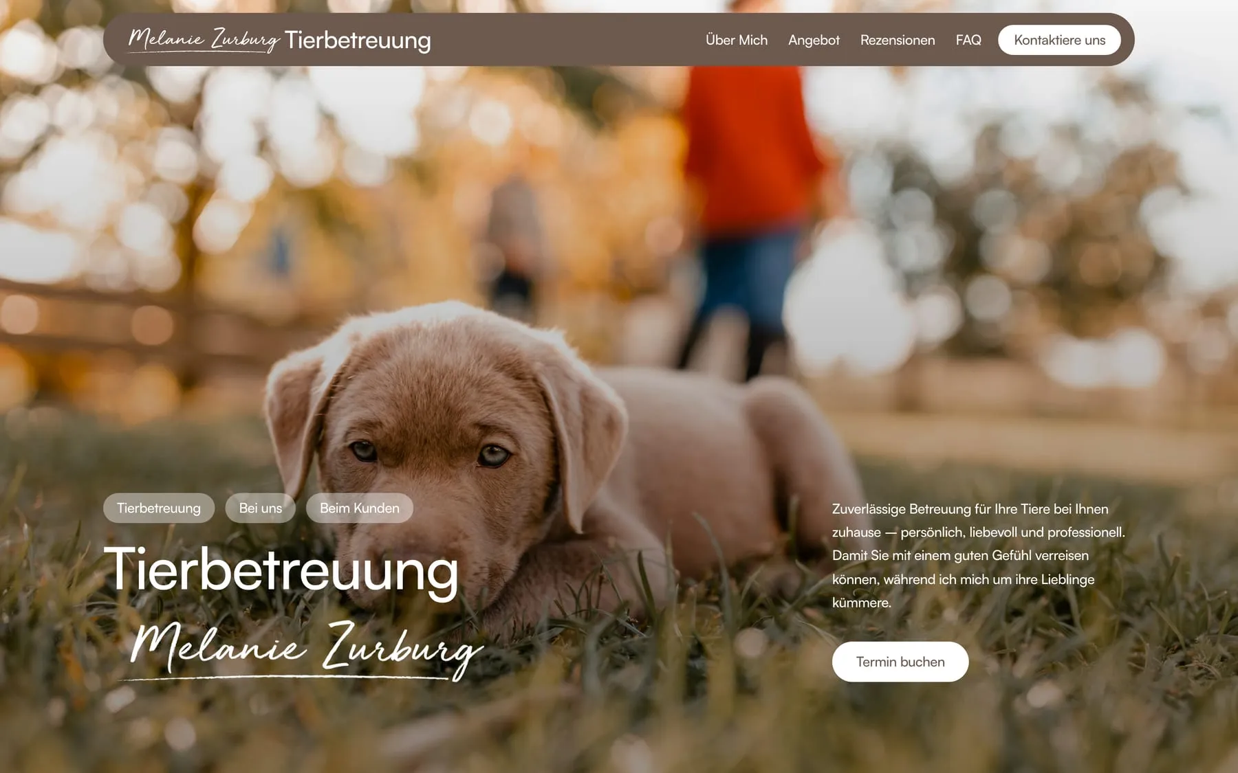 Tierbetreuung Melanie Zurburg — Desktop-Ansicht